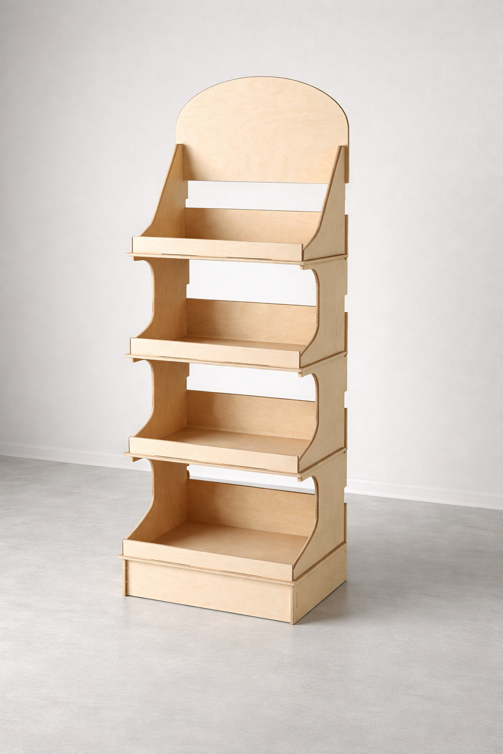 Espositore scaffale da Terra in Multistrato di Pioppo 119 cm – Espositore per Negozi