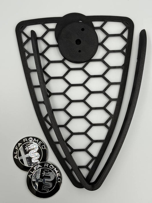 Griglia a nido LARGO d'ape con cornice a "V" per Alfa Romeo MiTo (2008-2015)