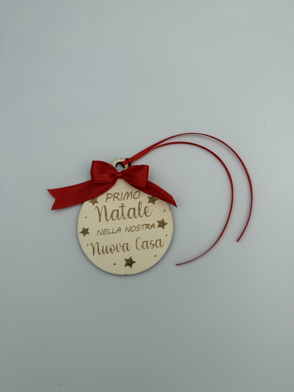 Pallina Natale Personalizzata | “Primo Natale nella nostra nuova casa” | legno Compensato 4 mm