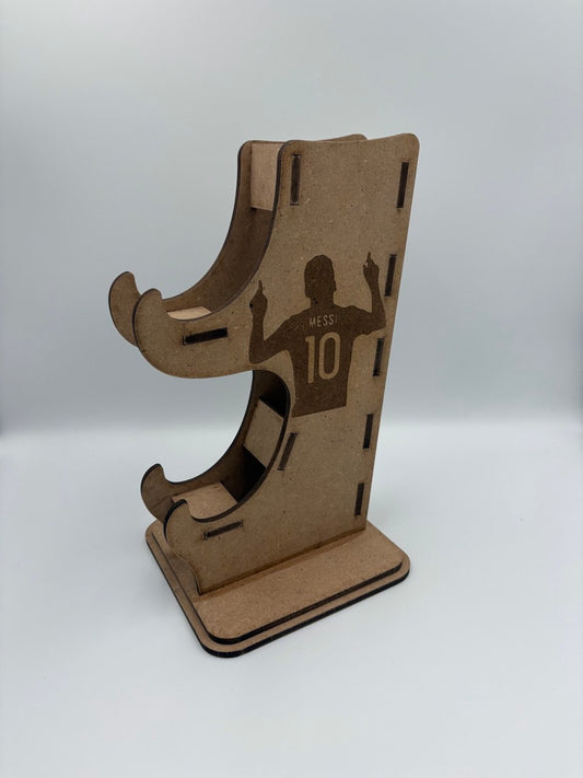 Porta Joystick e Cuffie – GOAT Design (Ronaldo & Messi) | MDF inciso a laser – Made in Italy