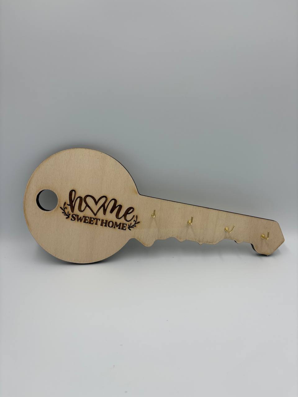 Appendi chiavi in Legno a forma di chiave – incisione “Home Sweet Home”