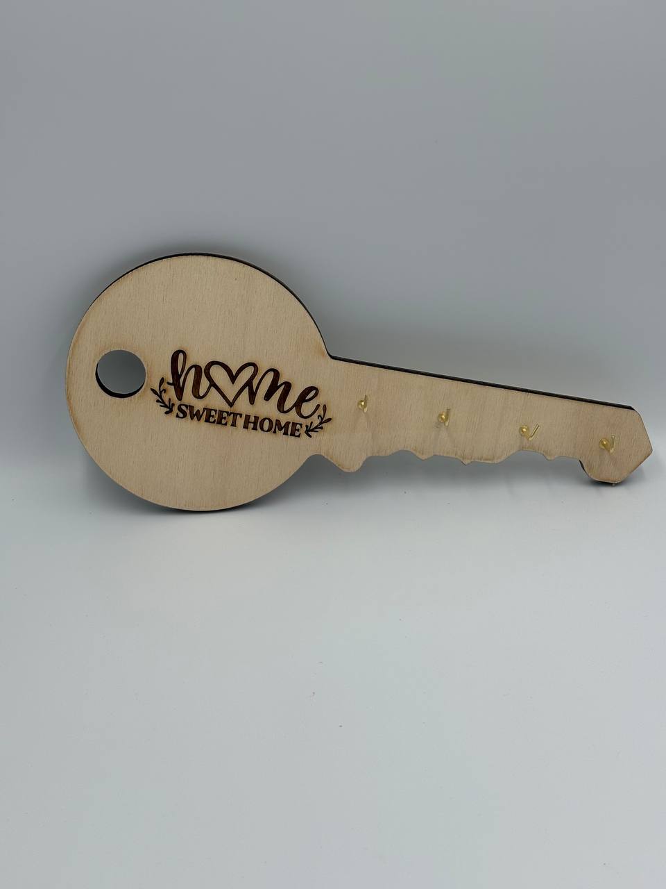 Appendi chiavi in Legno a forma di chiave – incisione “Home Sweet Home”