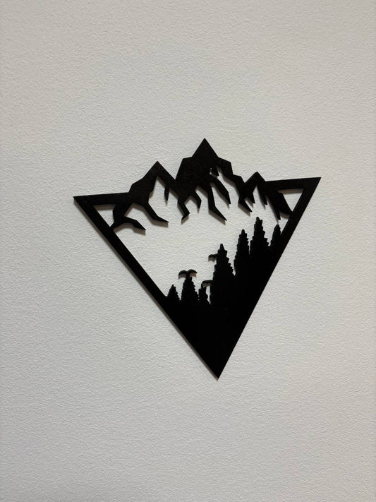 Profili di Montagna – Wall Art in MDF Nero