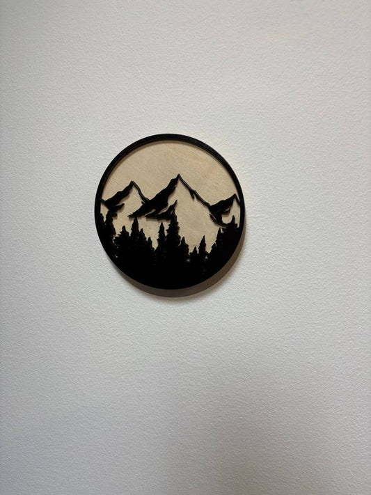 Profili di Montagna – Wall Art in MDF Nero