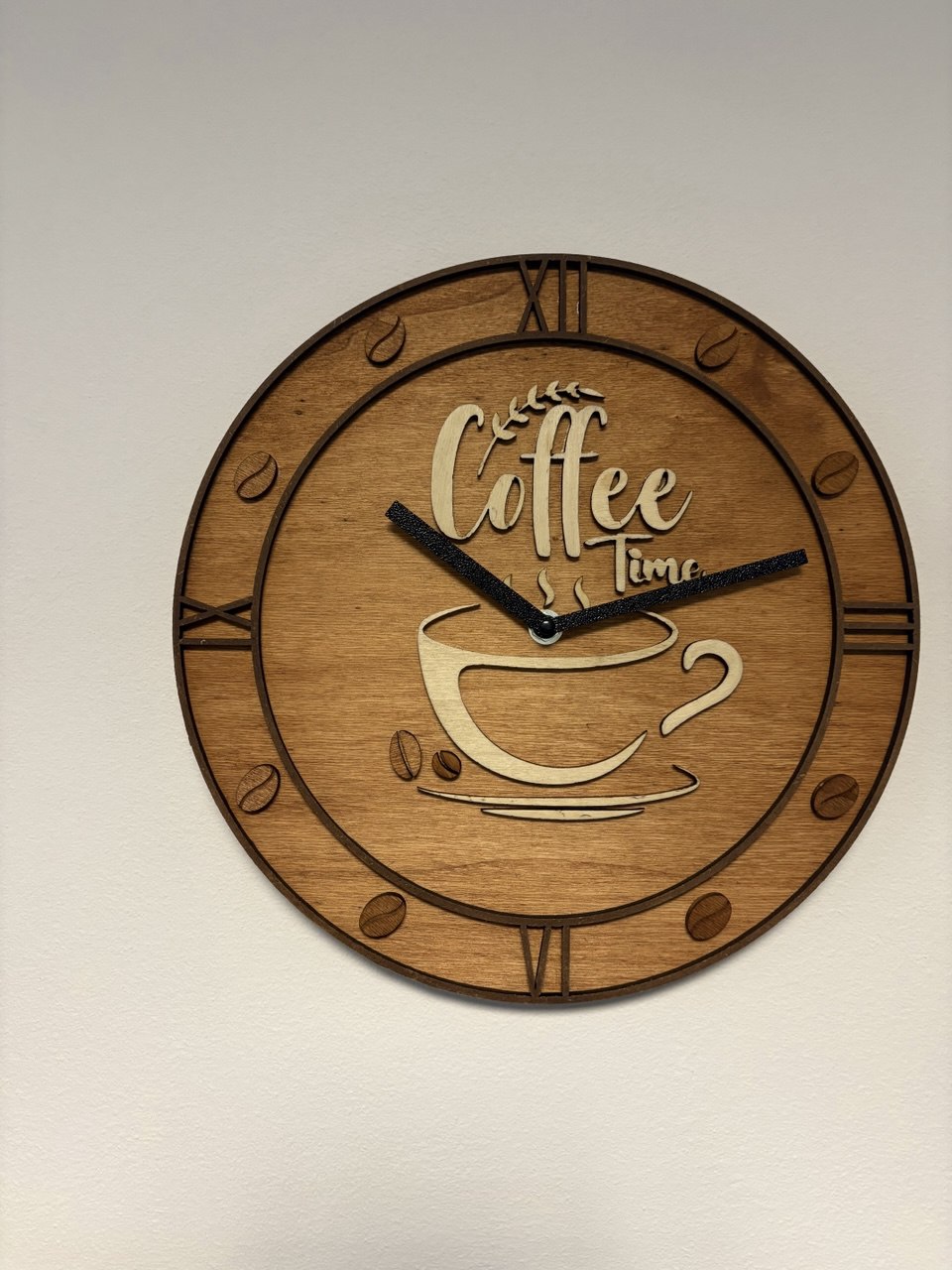Orologio in Legno "Coffee Time" – Stile e Passione per il Caffè