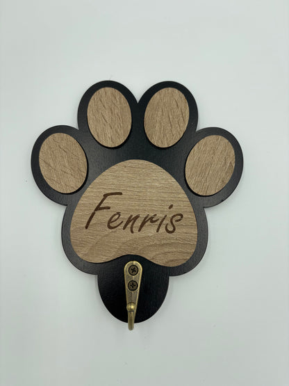 Porta guinzagli in legno personalizzato | Appendi guinzagli con ganci per chiavi e cappotti idea Regalo