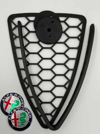 Griglia a nido LARGO d'ape con cornice a "V" per Alfa Romeo MiTo (2008-2015)