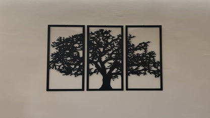 Trittico d'Arte Murale in Multistrato tre pezzi - albero della vita 150x90