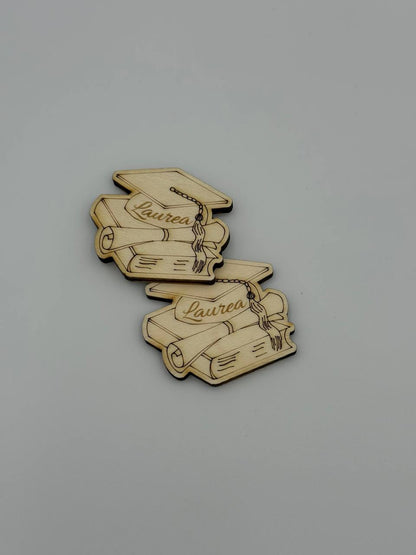 Ciondolo/etichetta bomboniera Laurea Tocco