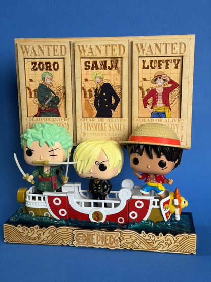 Stand Espositore Funko Pop One Piece Kinder – Base + Supporto Wanted in Legno
