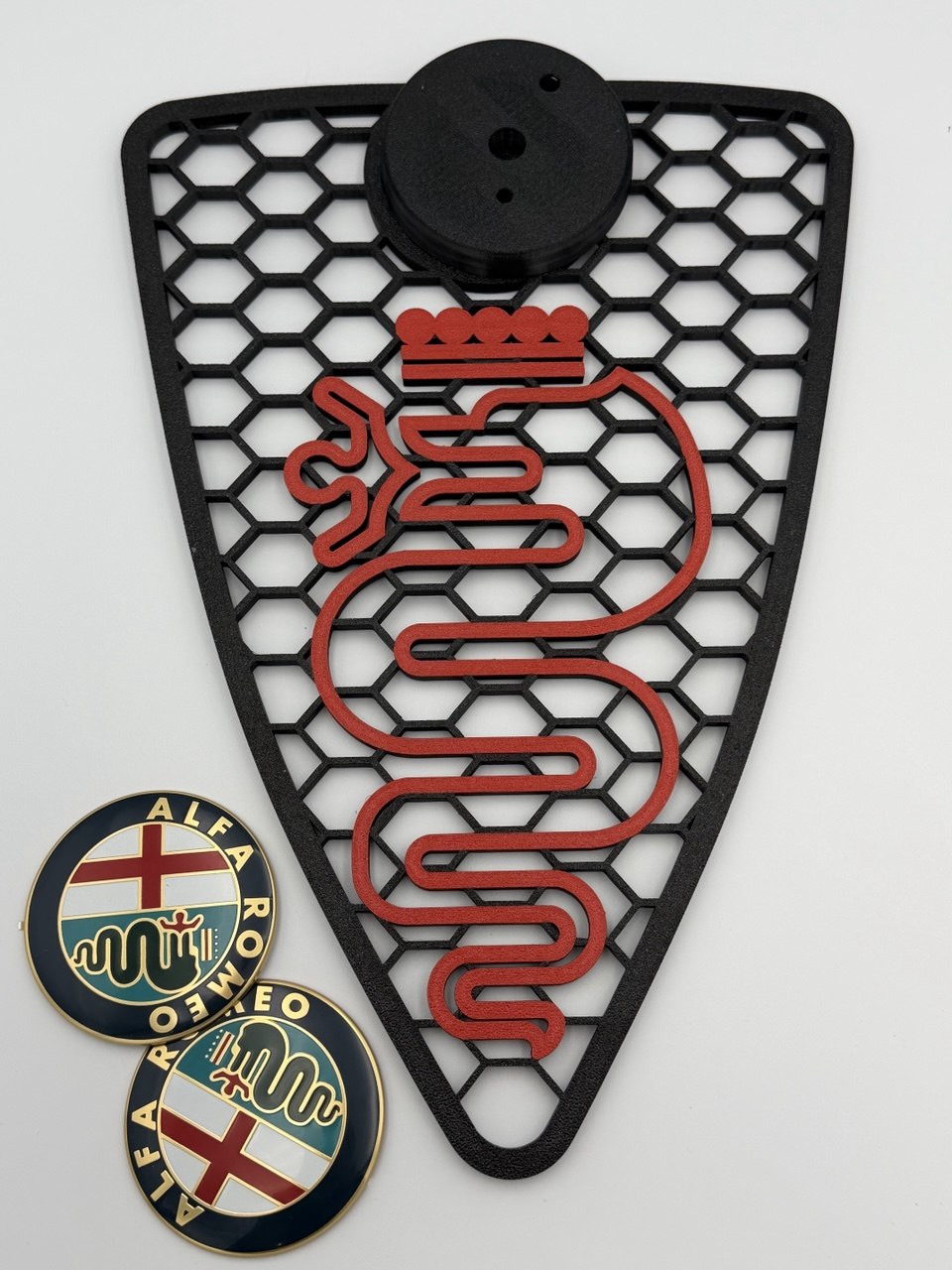 Griglia scudo A Nido D'Ape Alfa Romeo Mito 2008-2015 con biscione Stilizzato
