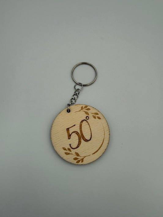 Portachiavi Bomboniera in Legno – Compleanno Numeri 18 / 30 / 40 / 50 / 60 / 70 / 80 / 90 Anni