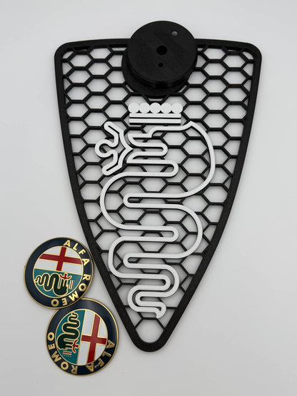 Griglia scudo A Nido D'Ape Alfa Romeo Mito 2008-2015 con biscione Stilizzato