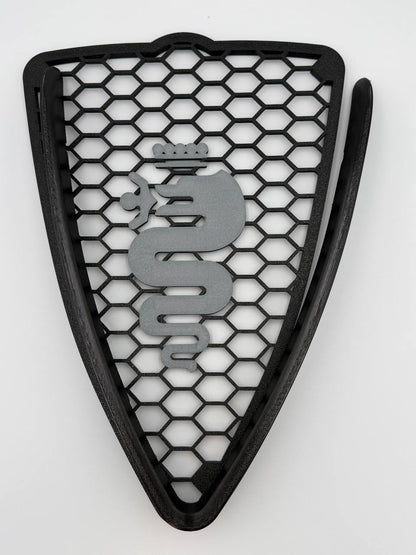 Griglia a nido d'ape con biscione e cornice a "V" per Alfa Romeo MiTo (2008-2015)