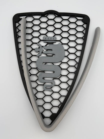 Griglia a nido d'ape con biscione e cornice a "V" per Alfa Romeo MiTo (2008-2015)