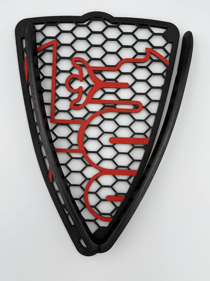 Griglia a nido d'ape con biscione stile junior e cornice a "V" per Alfa Romeo MiTo (2008-2015)