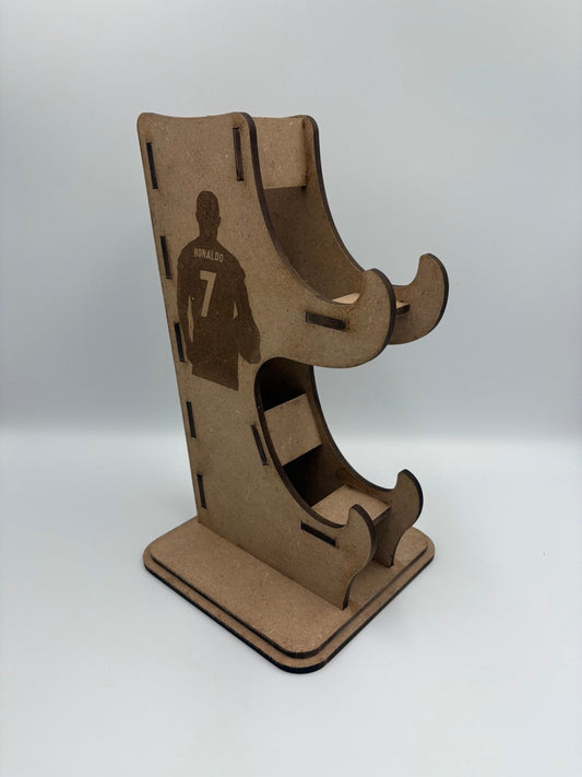 Porta Joystick e Cuffie – GOAT Design (Ronaldo & Messi) | MDF inciso a laser – Made in Italy