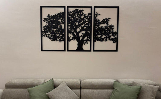 Trittico d'Arte Murale in Multistrato tre pezzi - albero della vita 150x90