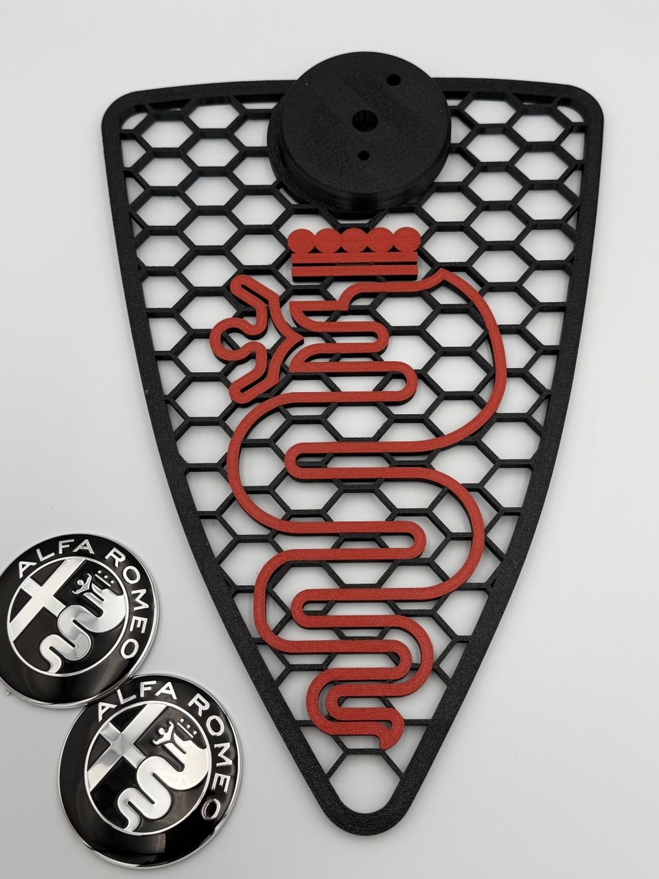Griglia scudo A Nido D'Ape Alfa Romeo Mito 2008-2015 con biscione Stilizzato
