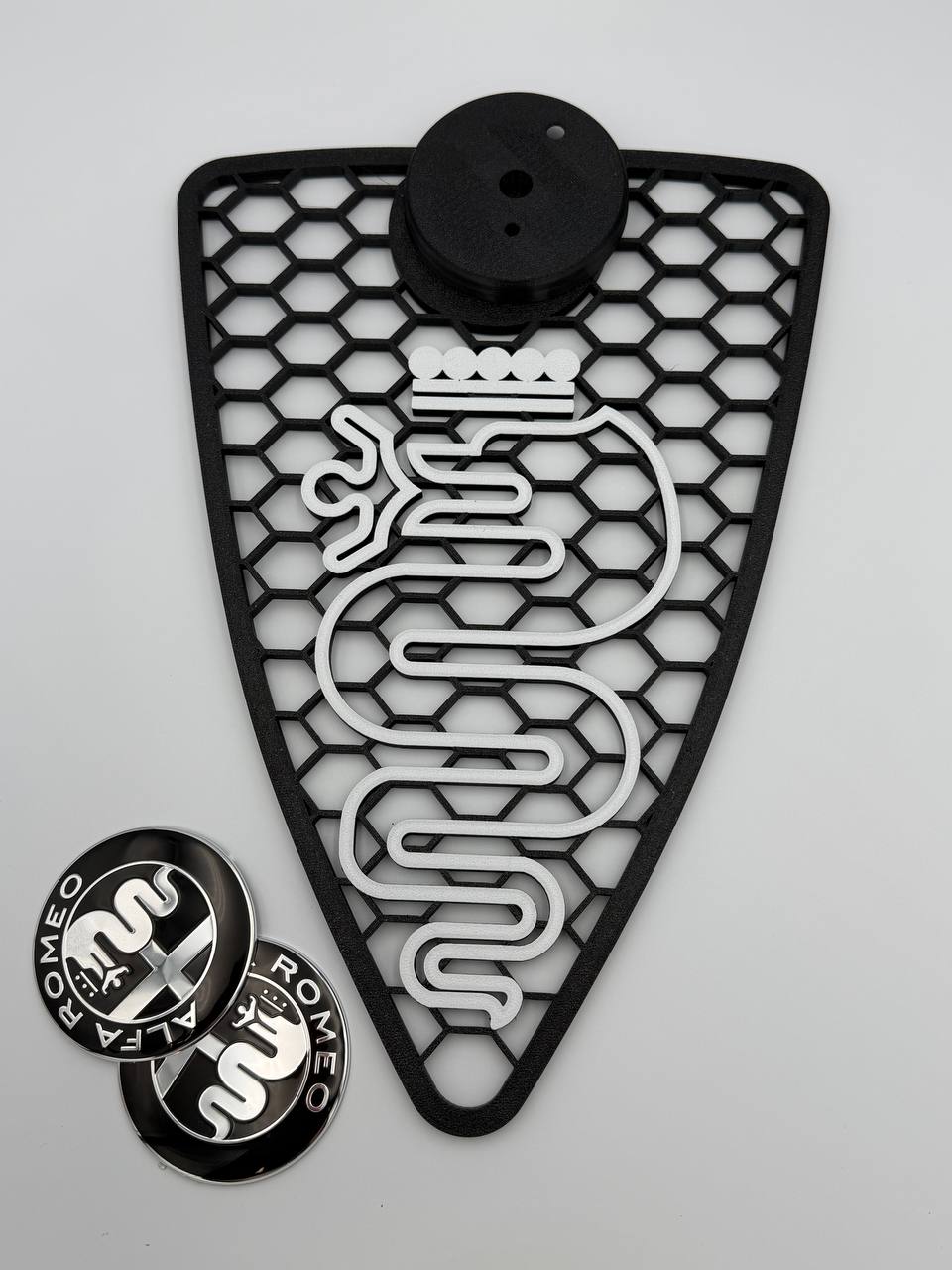 Griglia scudo A Nido D'Ape Alfa Romeo Mito 2008-2015 con biscione Stilizzato