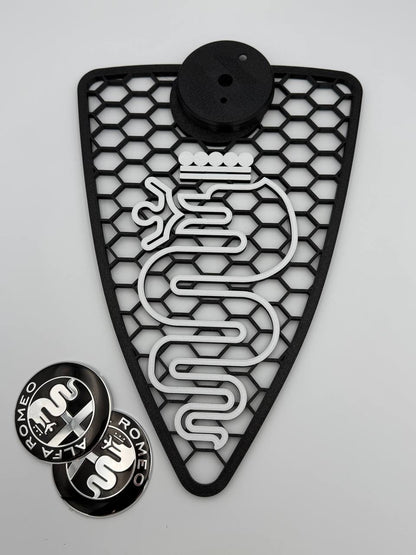 Griglia scudo A Nido D'Ape Alfa Romeo Mito 2008-2015 con biscione Stilizzato