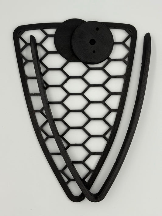 Griglia a nido LARGO d'ape con cornice a "V" per Alfa Romeo MiTo (2008-2015)