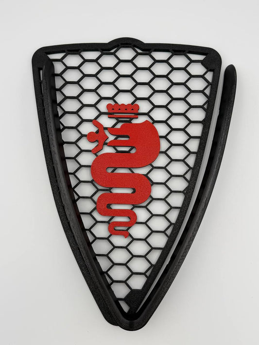 Griglia a nido d'ape con biscione e cornice a "V" per Alfa Romeo MiTo (2008-2015)