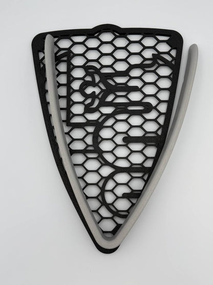 Griglia a nido d'ape con biscione stile junior e cornice a "V" per Alfa Romeo MiTo (2008-2015)