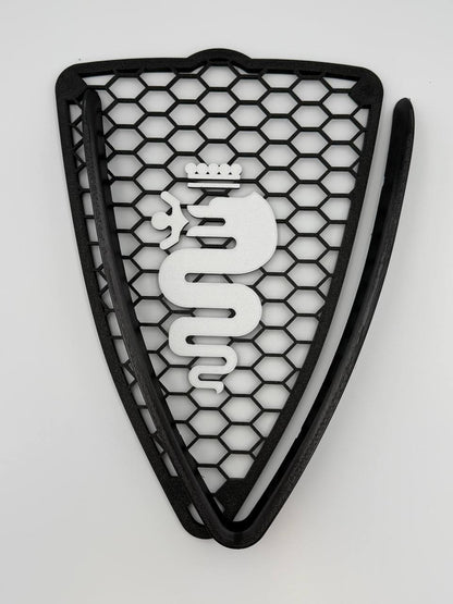 Griglia a nido d'ape con biscione e cornice a "V" per Alfa Romeo MiTo (2008-2015)