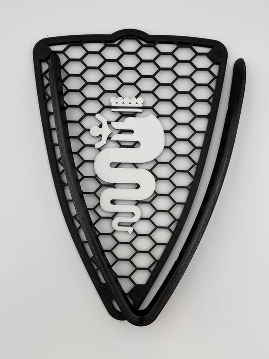 Griglia a nido d'ape con biscione e cornice a "V" per Alfa Romeo MiTo (2008-2015)