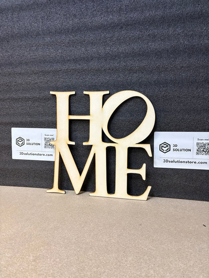 Scritta “HOME” in Legno di Pioppo – Fatta per scaldare ogni ambiente