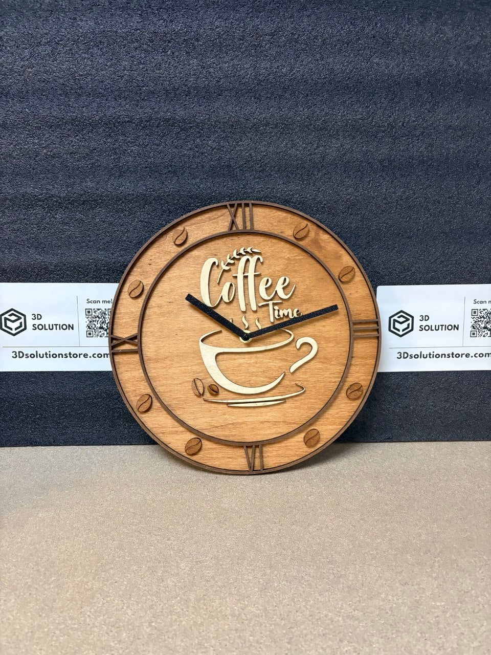 Orologio in Legno "Coffee Time" – Stile e Passione per il Caffè