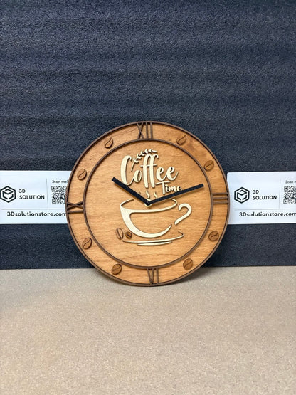 Orologio in Legno "Coffee Time" – Stile e Passione per il Caffè