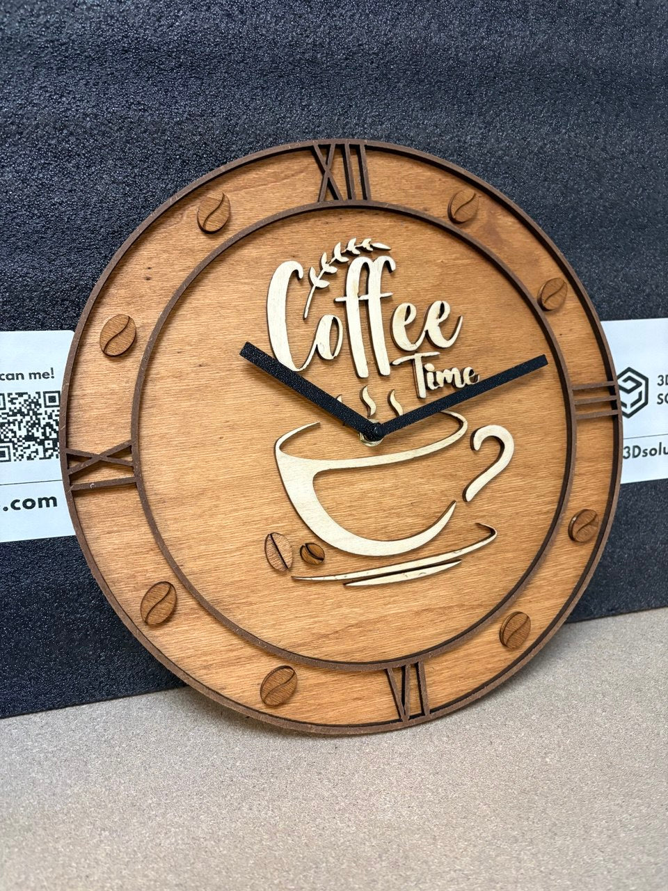 Orologio in Legno "Coffee Time" – Stile e Passione per il Caffè