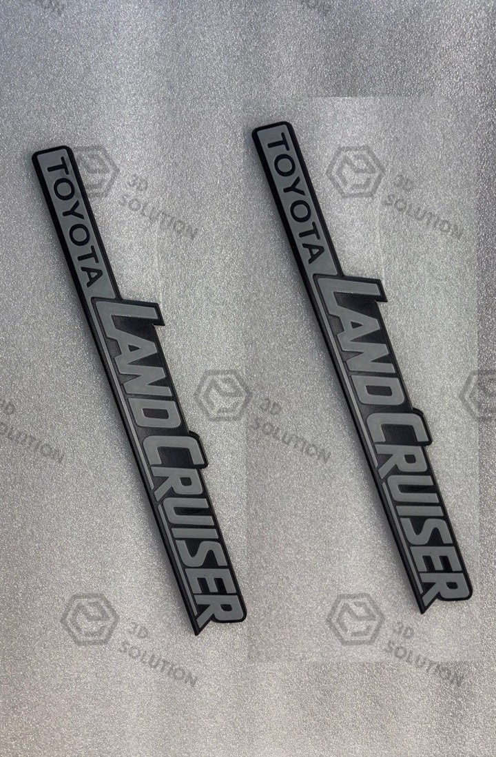 Replica coppia scritte laterali parafango "LAND CRUISER" per Toyota Land Cruiser LJ70