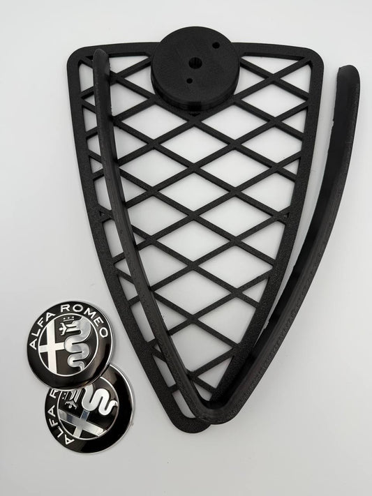 Scudo Griglia trama a rombi con cornice a "V" per Alfa Romeo MiTo (2008-2015)