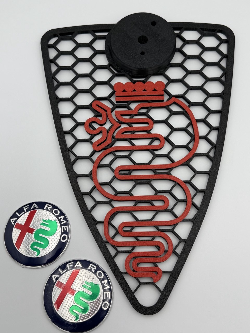 Griglia scudo A Nido D'Ape Alfa Romeo Mito 2008-2015 con biscione Stilizzato