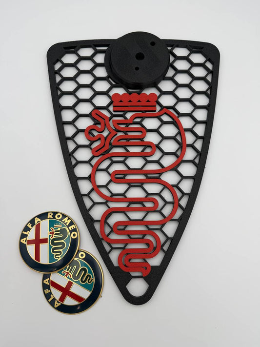 Griglia scudo A Nido D'Ape con inserti filettati Alfa Romeo Mito 2008-2015 con biscione Stilizzato