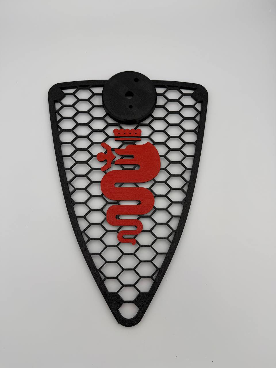 Griglia scudo A Nido D'Ape con inserti filettati Alfa Romeo Mito 2008-2015 con biscione e portalogo