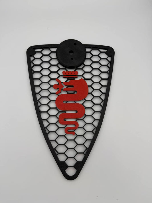 Griglia scudo A Nido D'Ape con inserti filettati Alfa Romeo Mito 2008-2015 con biscione e portalogo