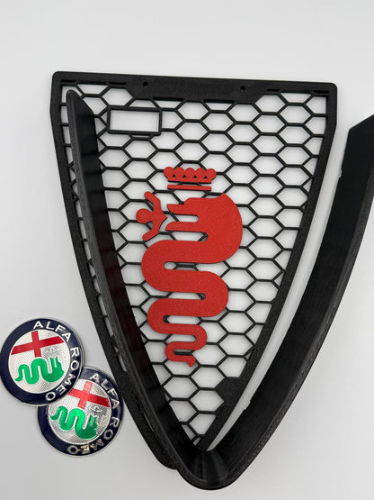 Griglia a nido d'ape con biscione e cornice a "V" per Alfa Romeo 159